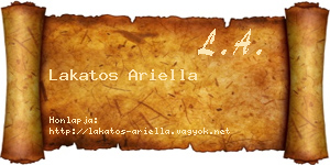 Lakatos Ariella névjegykártya